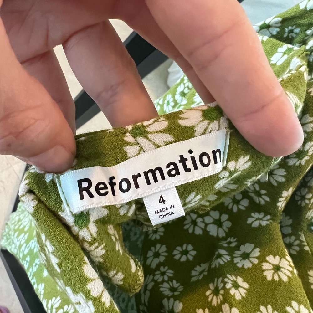 Reformation Green Daisy Crimini Dress - Picture 4 of 6
